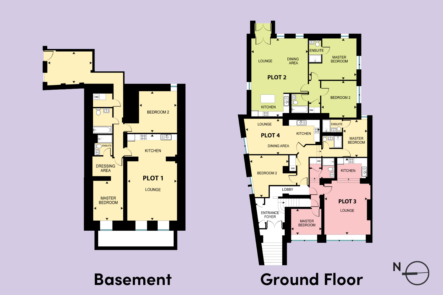 Basement and Ground floor plans